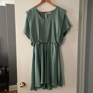 Paris Boutique Designer Mini-Dress in Sage